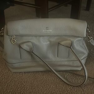 Kate Spade light grey pebbled leather purse